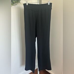 Retrology Airwash Pull-On Pants Black Smocked Elastic Waist Womens XL RN114186